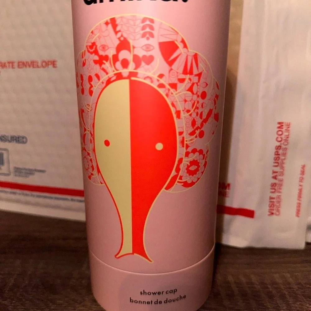 Amika Reusable Shower‎ Cap Pink Orange Signature Floral Pattern hair care